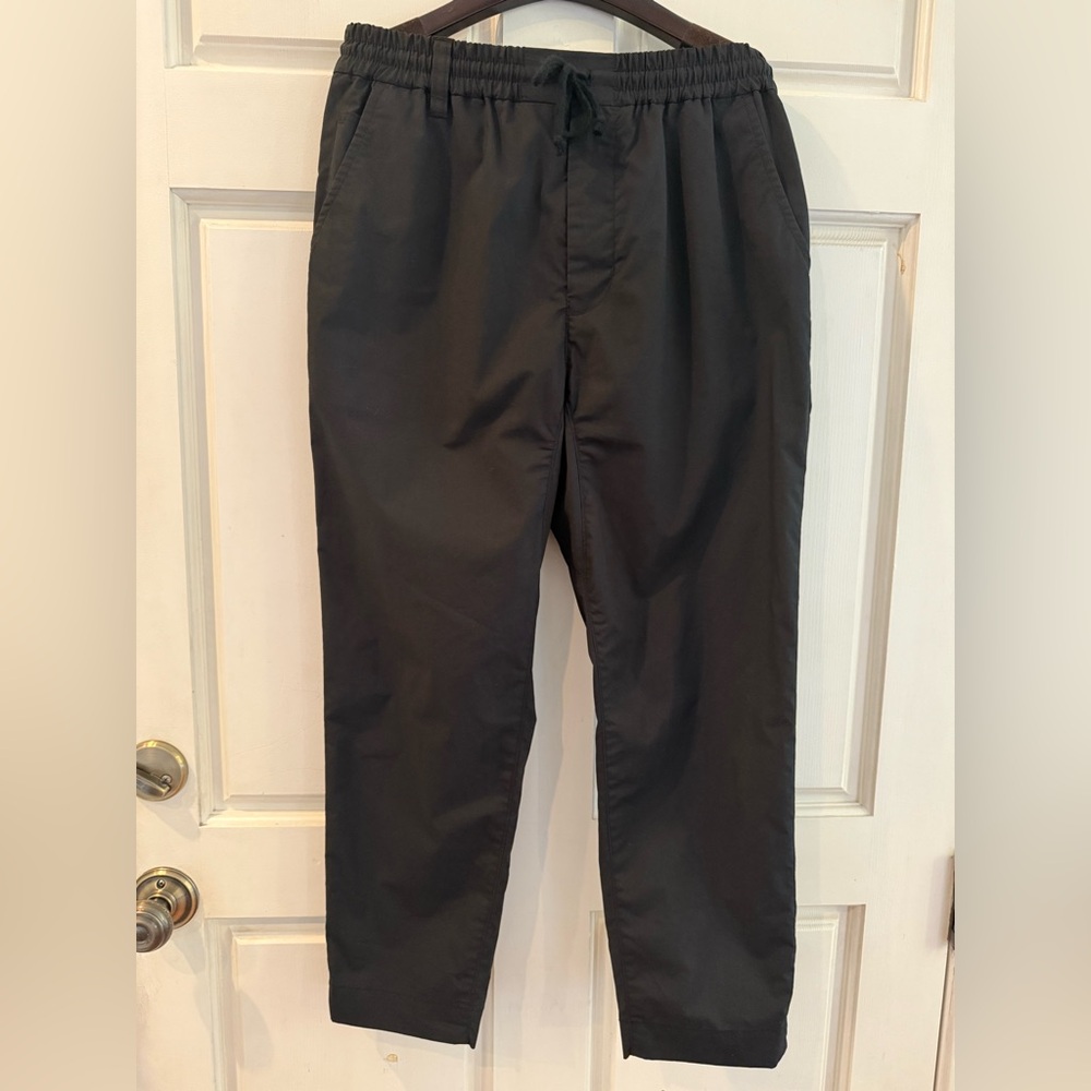White Mountaineering Men's 2019AW Elastic Waist Drop Crotch Black Pants. Size:2